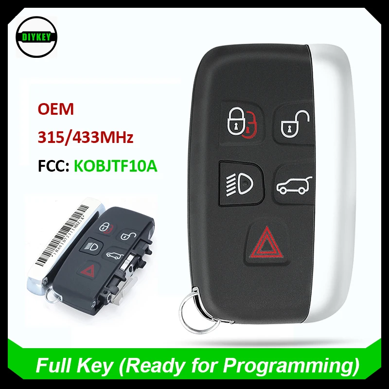 

DIYKEY OEM Smart Remote Key Fob 5 Button 315MHz/433MHz for Land Rover LR2 LR4,Range Rover Evoque Spor 2011-2020 KOBJTF10A