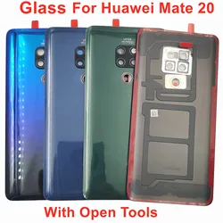 Glass Back Lid For Huawei Mate 20 Battery Cover Rear Door Housing Panel Case With Camera Lens Flashlight Adhesive