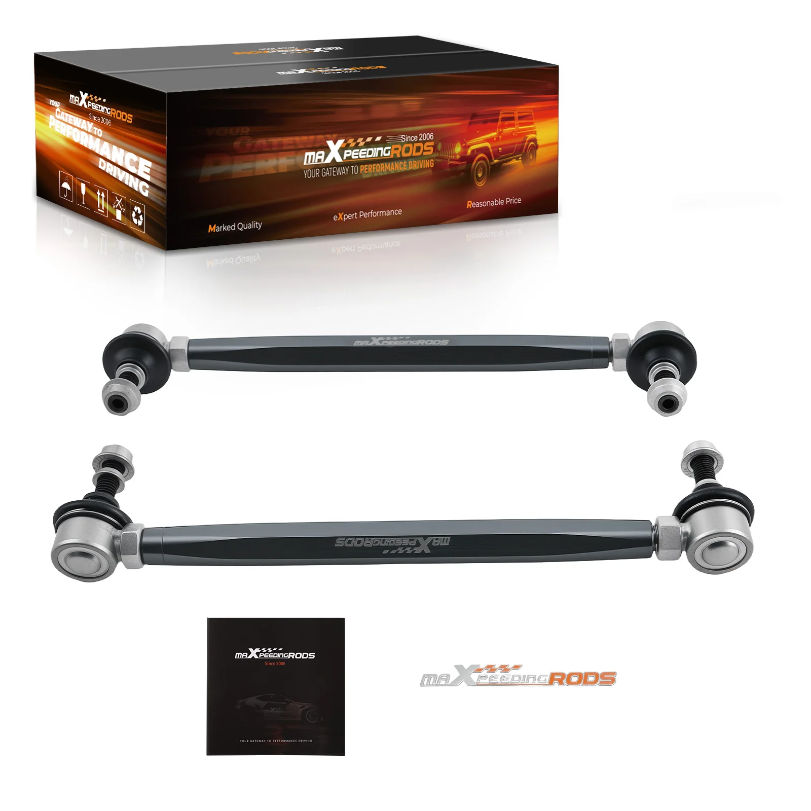 

2x Adjustable Front Sway Bar Link 280-330mm for Honda Civic 2016 2017 2018 2019