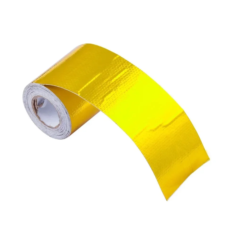 Gold Car Thermal Exhaust Tape Auto Reset Thermal Insulation Protection Tape Flame Retardant Self-Adhesive Heat Reflective