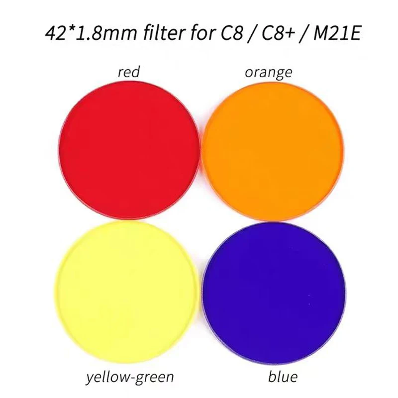42*1.8mm Filter for Convoy C8 C8+ M21E M21A Flashlight Orange Red Blue Yellow Glass Lens