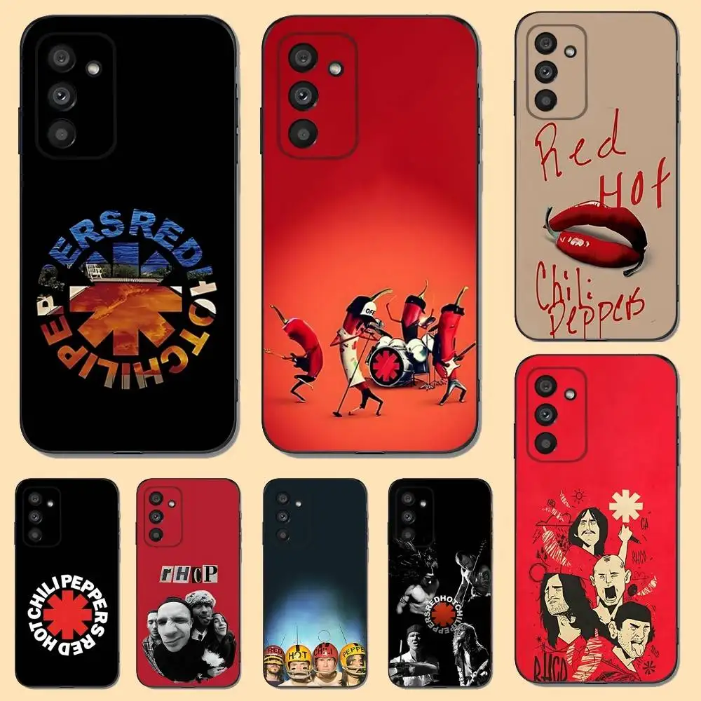 

Phone Case For Samsung S 25,24,23,22,30,21,10,9,Ultra,Plus,Lite,FE,4,5 G Soft R-Red Hot C-Chili Peppers Black Case
