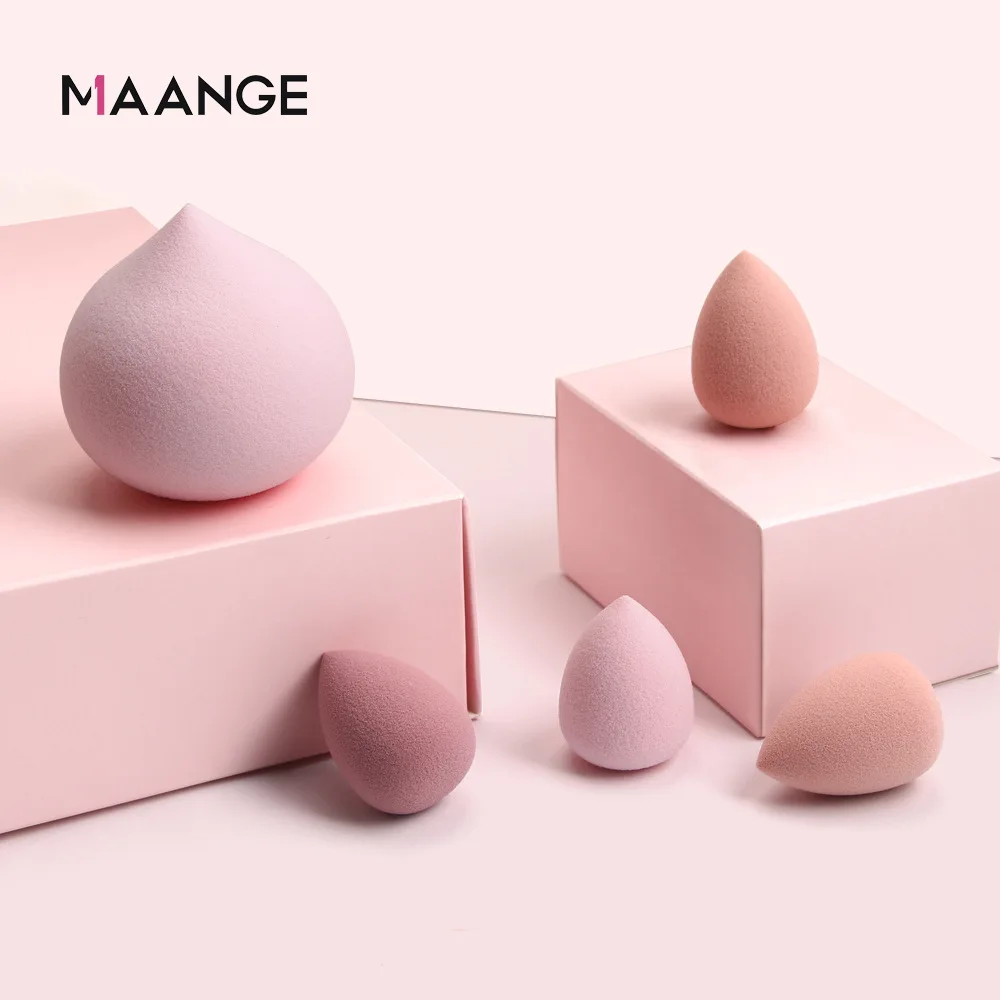 5 pçs beleza ovo maquiagem esponja conjunto de sopro de maquiagem fundação esponja puff molhado e seco ferramentas de maquiagem