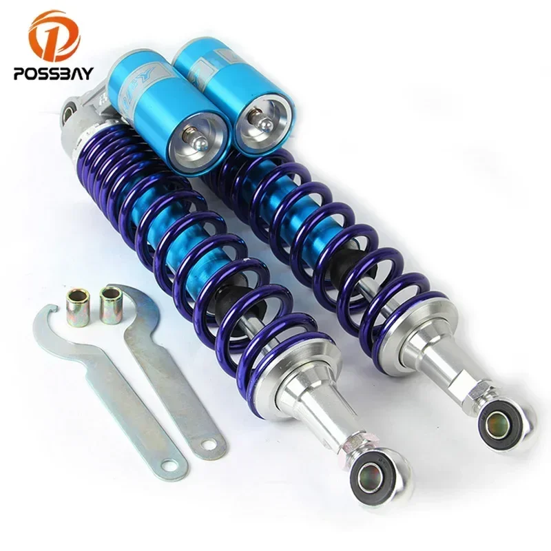 POSSBAY 400mm Motorcycle Air Shock Absorber Rear Suspension Universal Scooter Round Hole Type Amortiguador for Honda Kawasaki