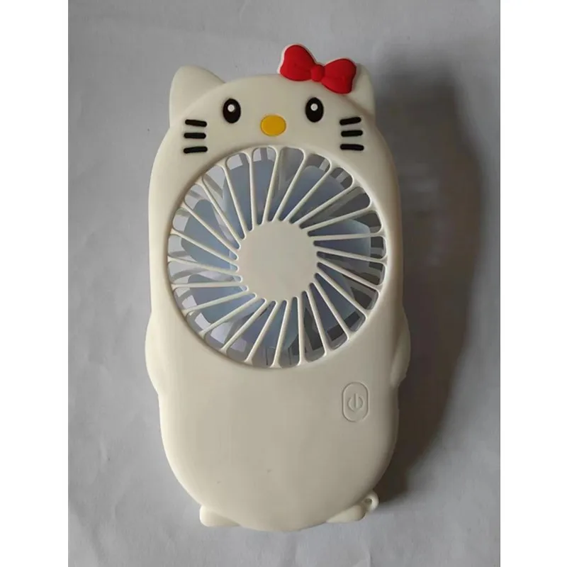 2024 Sanrio Electric Fan Kawaii Hellokitty Mymelody Kuromi Cartoon Usb Portable Mini Fan Student Desktop Silent Electric Fan