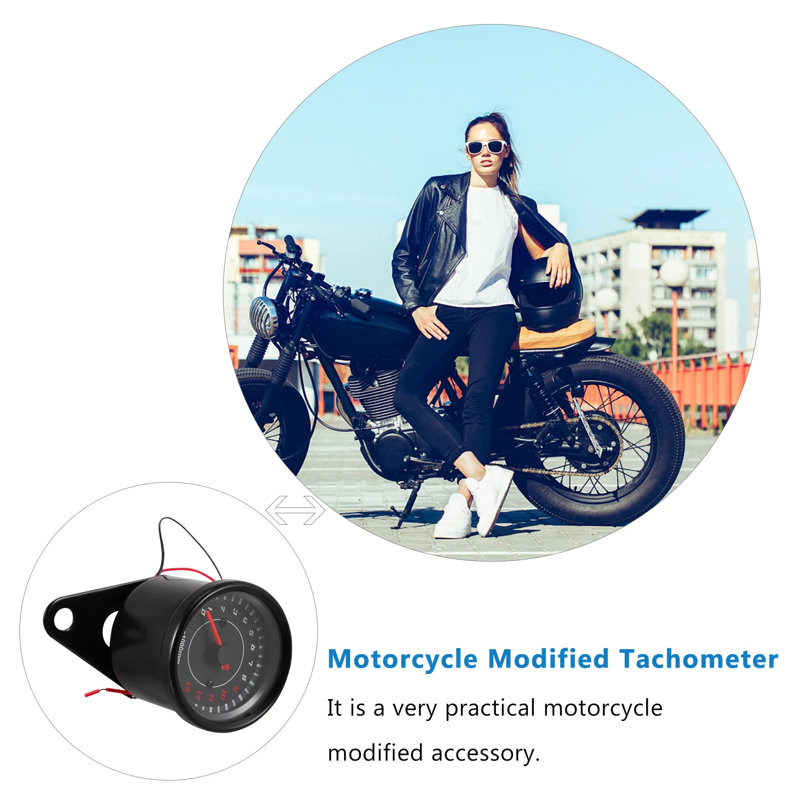 

Motorcycle Tachometer LED Digital Backlit Modified Gauge High Brightness Two-Color Night Light 13000 Motorcycle Speed Meter