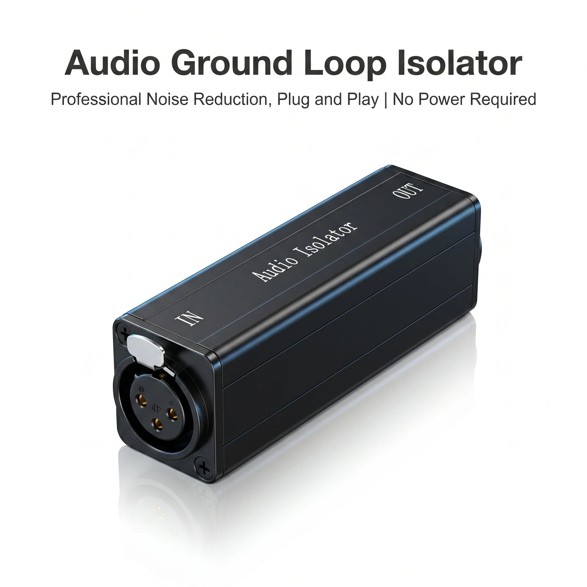 Professional XLR Noise Isolator, Audio Ground Loop Hum Noise Eliminator - Single Channel, Metal
