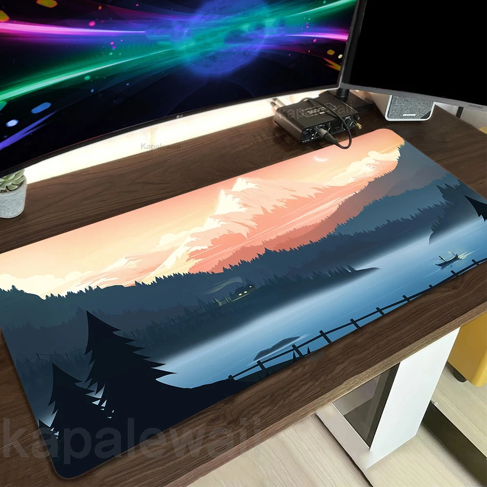 

Mountain Art Gamer Mousepad Large Forest Mouse Pad Locking Edge Mouse Mat Gaming Accessories Keyboard Pads 900x400mm Desk Mat