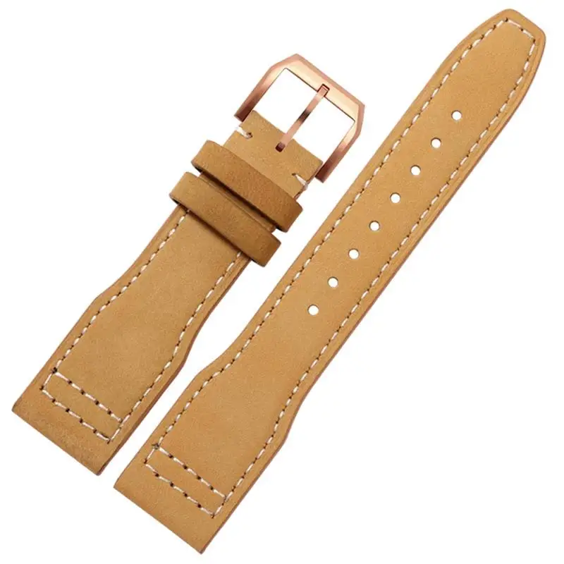 

SCHIK 22mm The Top Leather Watch Band For IWC IW326201 / IW377701 Big Pilot Series Genuine Leather Watch Strap