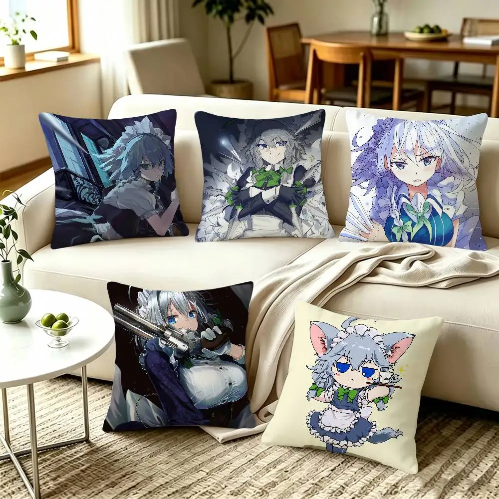 

Sakuya Izayoi Touhou Project Pillow Covers, Home Sofa Cushion Covers and Aecorative Custom