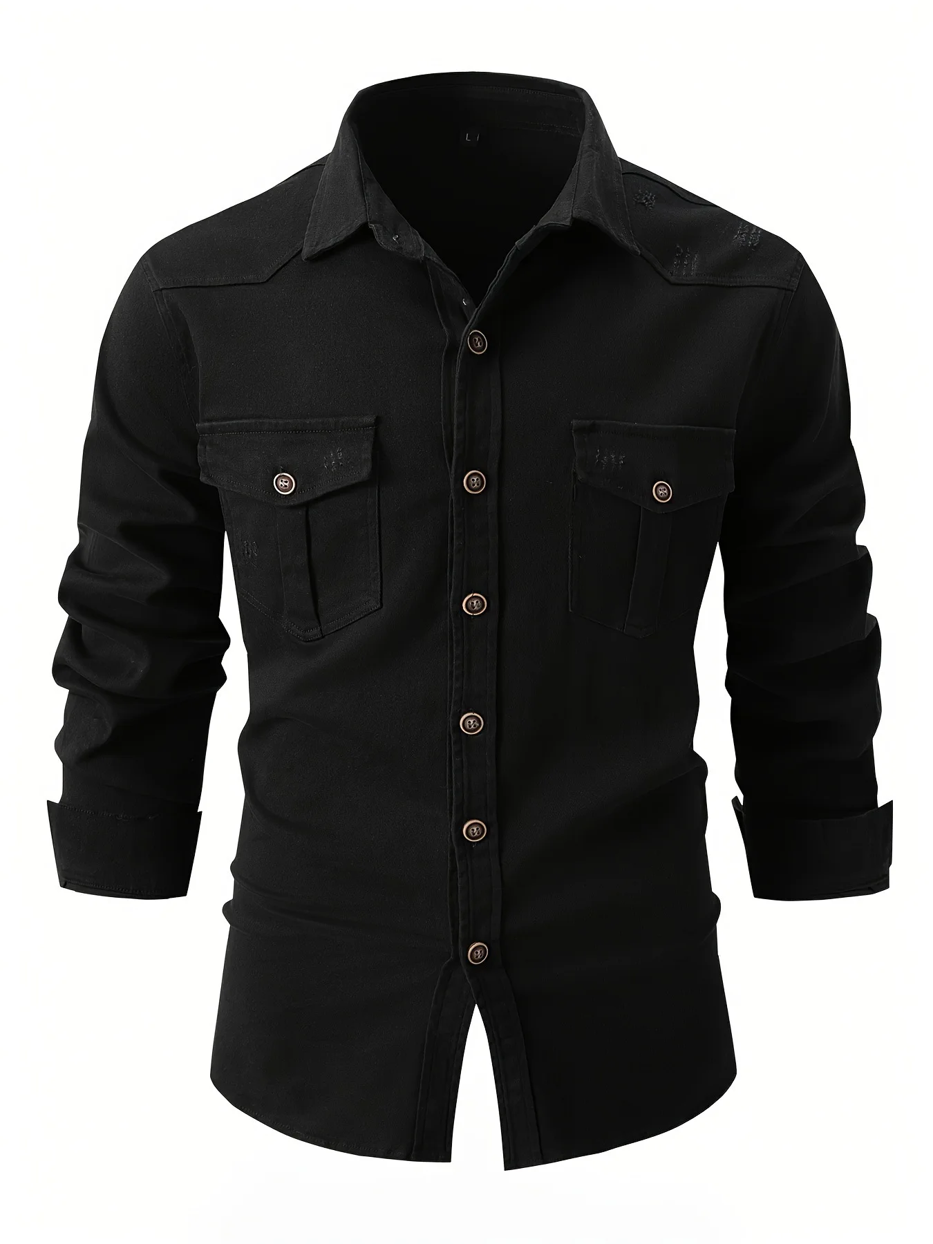 Autumn Men's European Size Long Sleeve Shirt Casual Comfortable Fit Three-Dimensional Frame Figure Lapel Straight Tube Tops