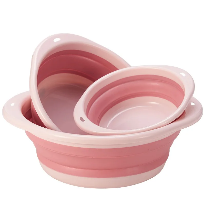 Collapsible Silicone Wash Basin Portable Folding Bowl Travel Camping Outdoor Home Bathroom Washing Tub With Hang Hole