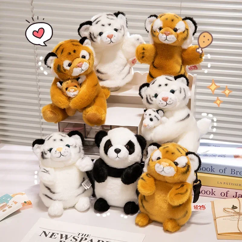 RealLife-Jouets en peluche pour enfants, mère et fils, tigre beurre, animaux en peluche mignons, cadeau de bonne qualité, décoration de chambre