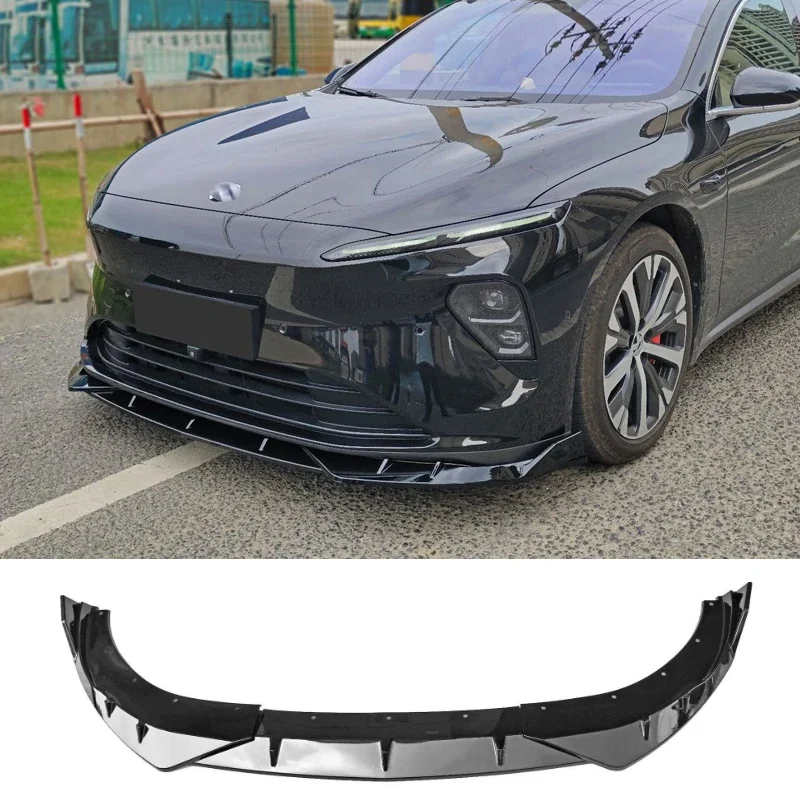 

Glossy Black Splitter for NIO ET7 Front Skirts Bumper Spoiler 2022 to 2023 Body Kit Accessories