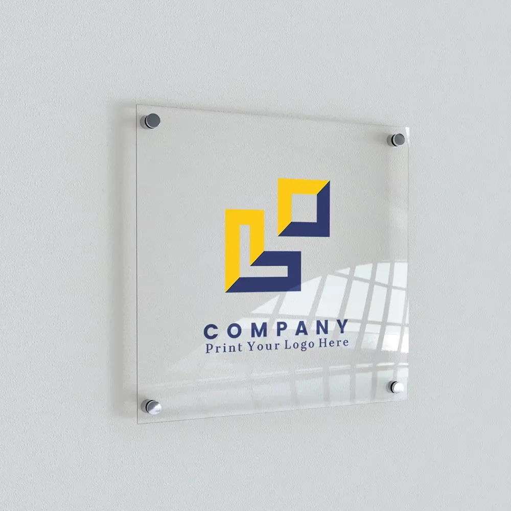 Customized Transparent Acrylic Panel with Advertising Design Drawings/Logos for Company Shopping Malls Office Billboards