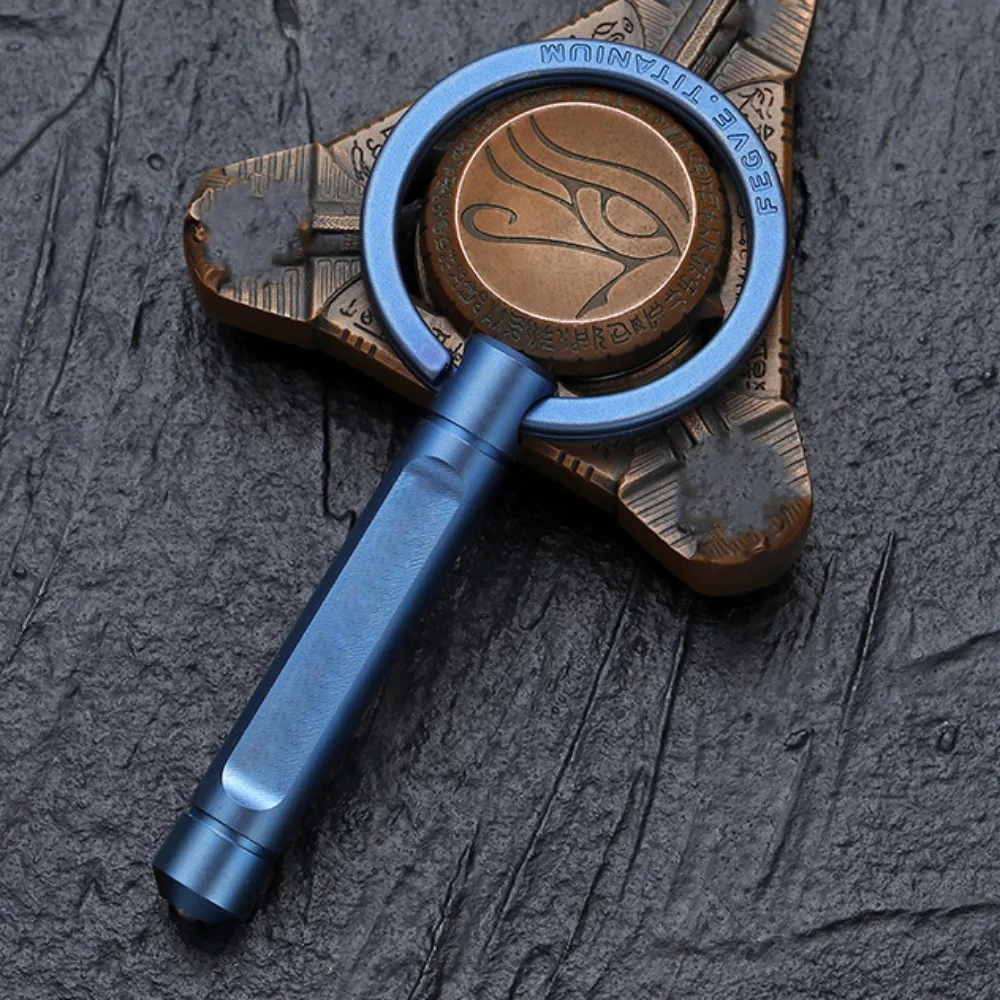 

46*6mm Titanium Car Keychain Diameter 32mm 4 Styles Anti-lost Break Window Engrave Escape Key Rings Holder