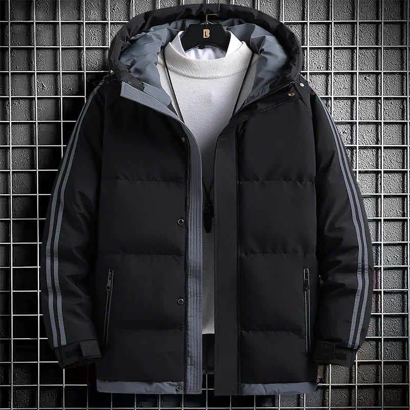 OIMG Down cotton jacket men's autumn winter men's thick warm hooded jacket