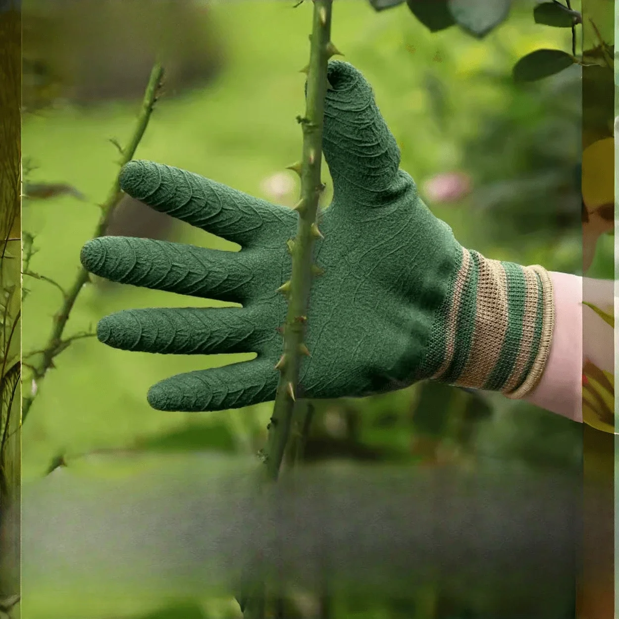 Foam Latex Gloves Work Latex Palm Coated Black Polyester Latex Waterproof Gardening Working Gloves