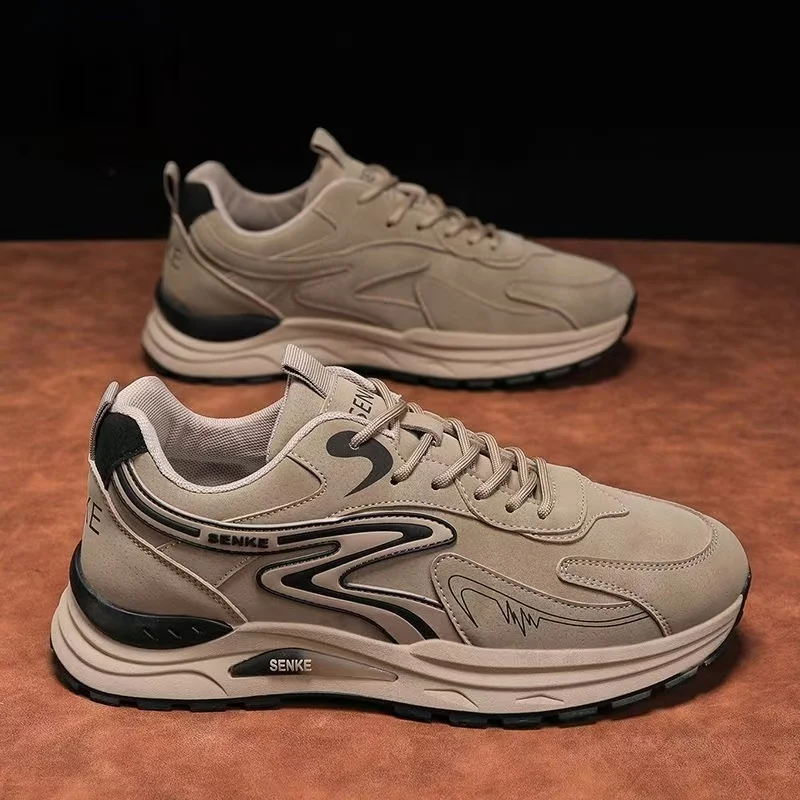 

Men's Spring Autumn New Casual Sneakers Thick Sole Non Slip Light Waterproof Round Toe Lace Up Running Shoes Protection Shoes