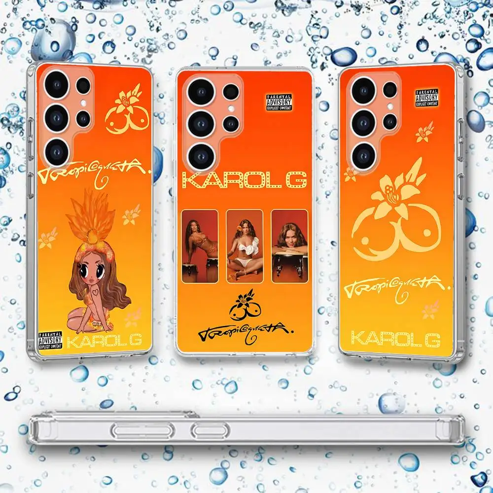 

K-Karol G Tropicoqueta Phone Case For Samsung Galaxy A,71,70,52,51,40,31,50,50S,30S,21S,12,10,Note20ultra Transparent Cover