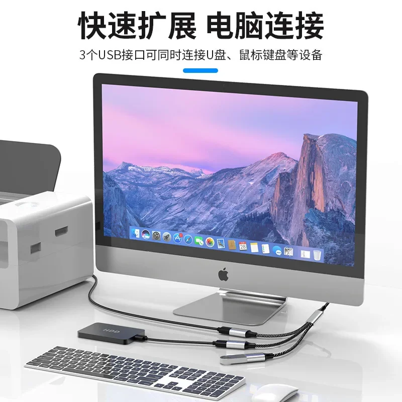 Multi USB Hub Extensions 4 Port Type C Hub USB Splitter Fast Data Transmission OTG Adapter For Computer Xiaomi Macbook Pro Air