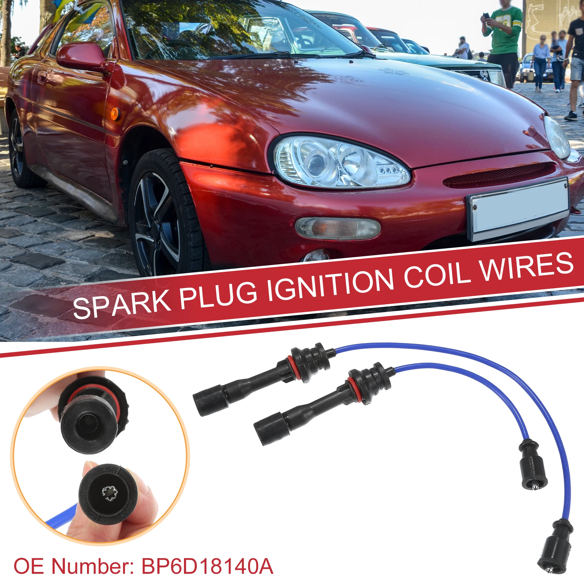 

UXCELL 2 Pcs Car Spark Plug Coil Wires Ignition Coil Harness Cable 5mm for Mazda Miata 1990-1997 1999-2000 1.6L 1.8L BP6D18140A