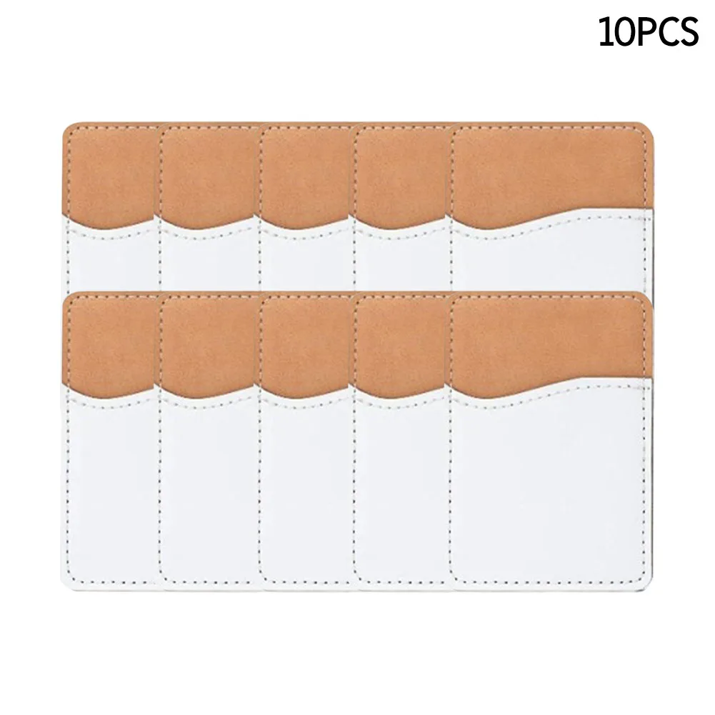 

10pcs Sublimation Blank PU Leather Phone Wallet Storage DIY Fashion Pouch Back Pocket Adhesive Party Favors Stick On Card Holder