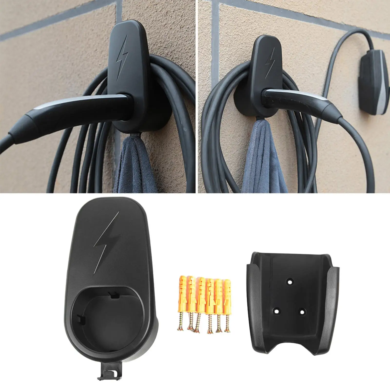 Charging Cable Organize Bracket Wall Mount Multifunctional with Screws Sturdy for Tesla Model 3 Y x S Outdoor Indoor Use