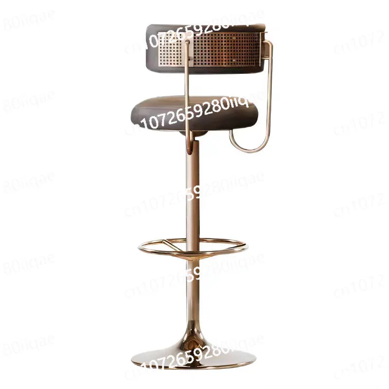 Chaise de Bar rotative Premium, chaise à dossier pour la maison, chaise de Bar d'île, tabouret haut minimaliste en acier inoxydable