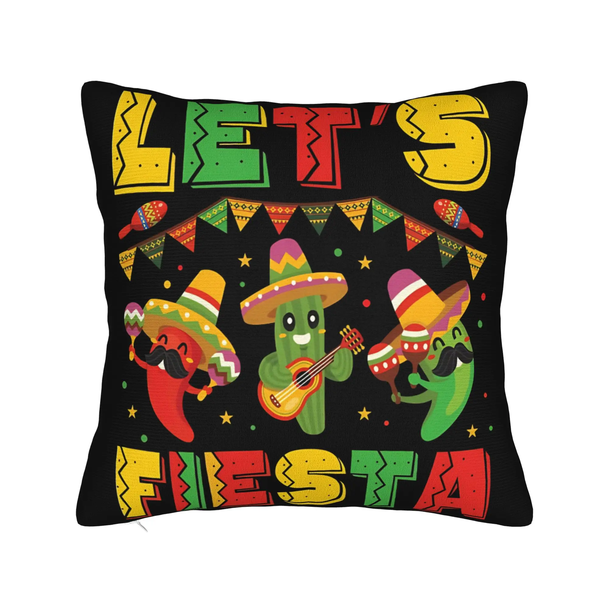 Let's Shift Party Fiesta Pillow Case Mexican Amigo Cinco De Mayo Comfy Pillow Cover Morden Pillowcases For Sofa Home Decoration