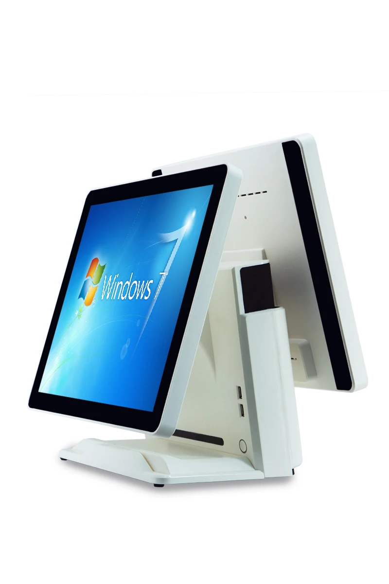 17+17 Inch Cash Register Touch Screen Restaurant Terminal All-in-One POS Systems With Inbuilt Printer J1900/I3/I5 CPU Win7/10 OS