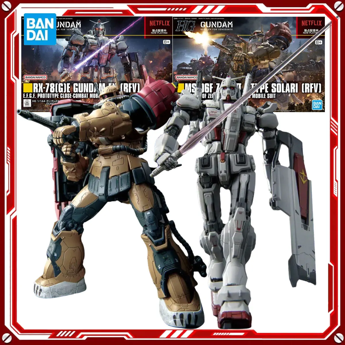 

Bandai Genuine Gundam Anime Model Kits Gundam EX Zaku II F Type Solari FRV Toys HG 1/144 Action Figure Assembly Model Gift Kids