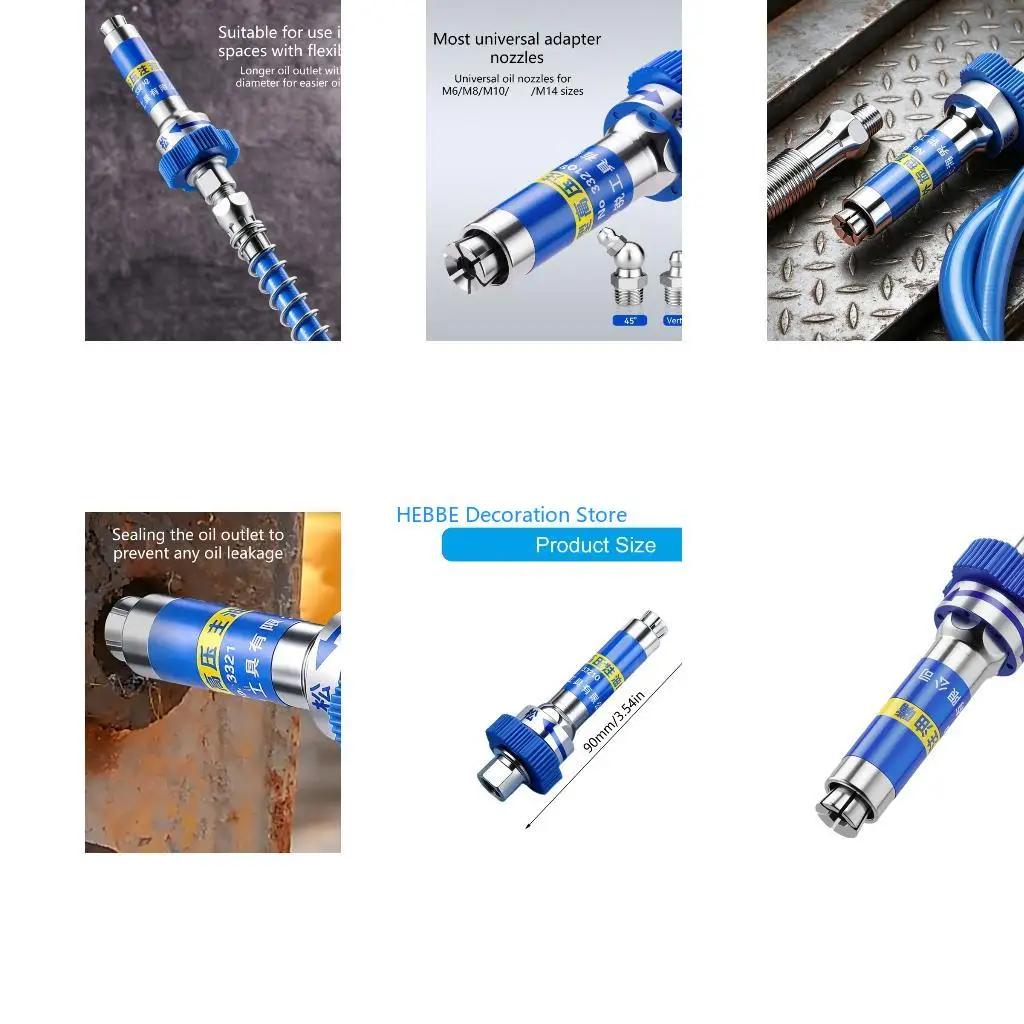 B0KC High Pressure Steel Greases Fittings For Excavators And Construction Equipment With 6 To 14Mm Universal Compatibility