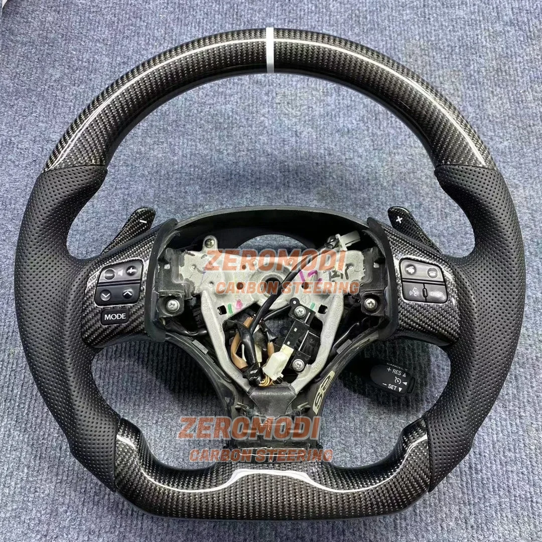 Real Carbon Fiber Leather Steering Wheel Sport Refit For Lexus IS Series IS250 IS300 ISF 100% Pure Carbon Car Steering Wheel