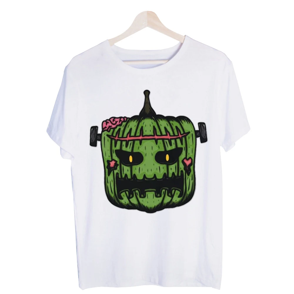 Men's Frankenstein-inspired Pumpkin Graphic Tee, Short Sleeve Halloween Streetwear T-Shirt for Casual Outfits