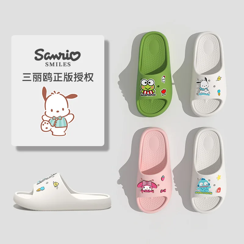 Kawaii Sanrio Pochacco Slippers Cartoon My Melody Anime Cute Beach Bathroom Bathe Cute Supple Anti-Slip Sandal Toys Girls Gifts