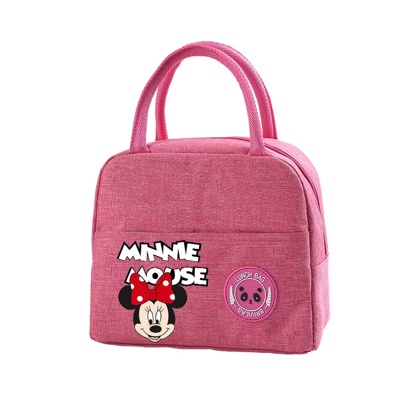 Mickey Minnie Mouse Insulated Portable Lunch Bags Pack Aluminum Foil Rice Bag Meal Pack Tote Pack Student Bento Lunch Handbag