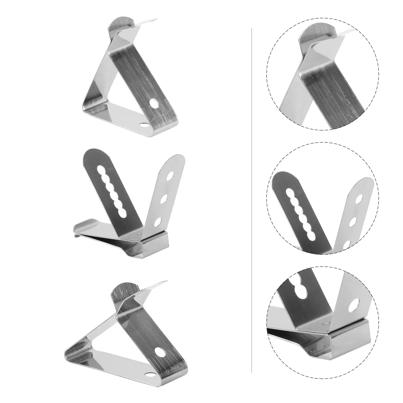 6Pcs Food Grade Stainless Steel Thermometer Clip Squeeze Middle for Easy Setup Probe Holder Silver Cup Holder Clip