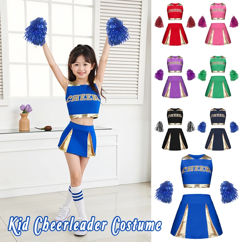 

Girls Cheerleading Costume Glee Club Cheerios Costume Dance Dress Latin Jazz Cheering Team Dance Party Stage Performance Outfits