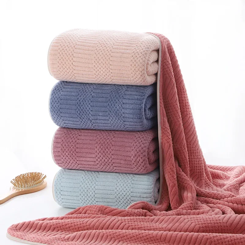 Striped Pattern Towel Set Soft Bath Towel Quick Drying Absorbent Hand Towel For Bathroom