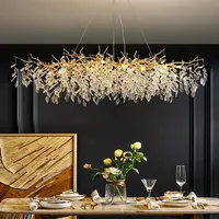 Modern Luxury Crystal Chandelier LED Pendant Light Ceiling Fixture for Villa Dining room Living Room Home Decoration Lighting