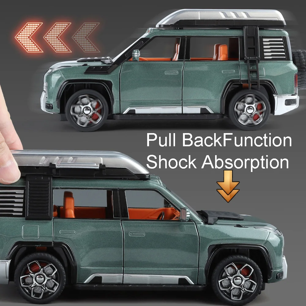 1:24 G63 YangWang U8 نموذج سيارات لعب معدنية دييكاست زخرفة على الطرق الوعرة المركبات ضوء الصوت الأبواب مفتوحة التراجع للهدايا الأولاد