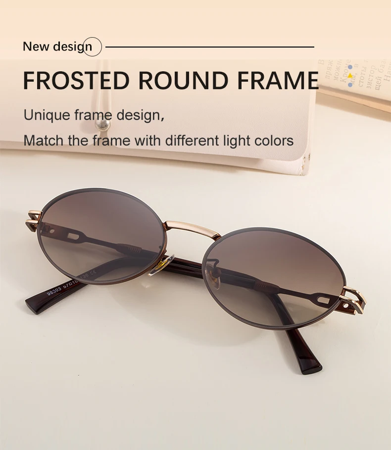 Kleine ovale Punk-Sonnenbrille für Damen 2026 – Luxusmarke, Vintage-Metallrahmen, trendige Sonnenbrillen für Damen, UV400-Schutz – Detail 4