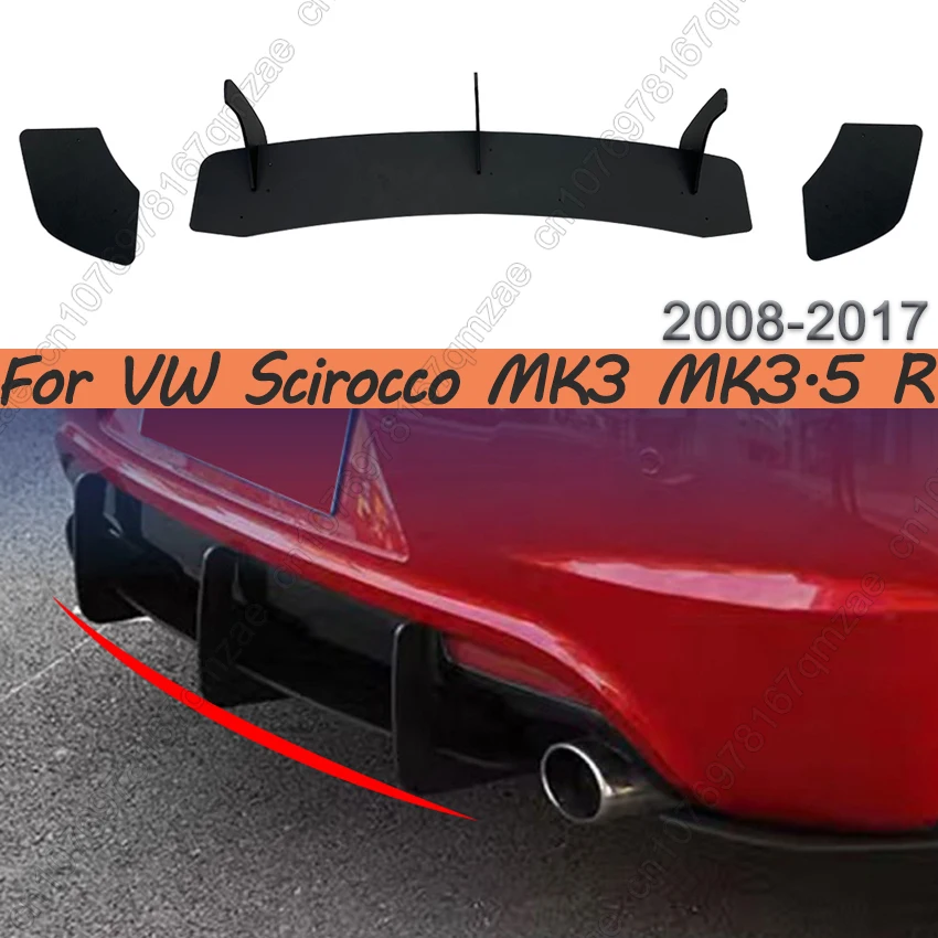 

Maxton стиль автомобильный задний диффузор выхлопной кронштейн сплиттер спойлер пластина отделка губ аксессуары для VW Scirocco MK3 MK3.5 R 2008-2017
