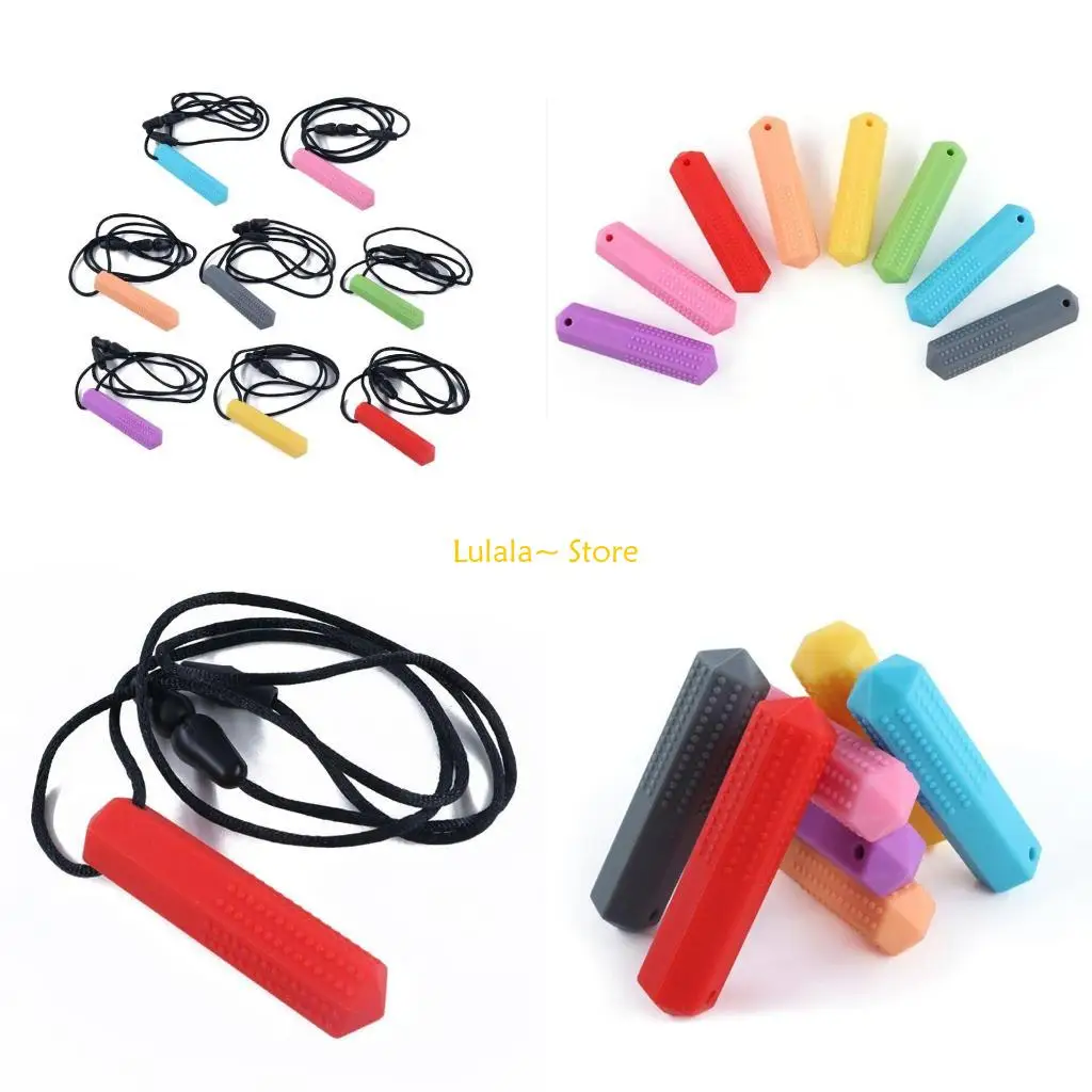 

Y4QA Baby Teething Tools Colorful Silicone Infant Teether Toy DIY Necklace