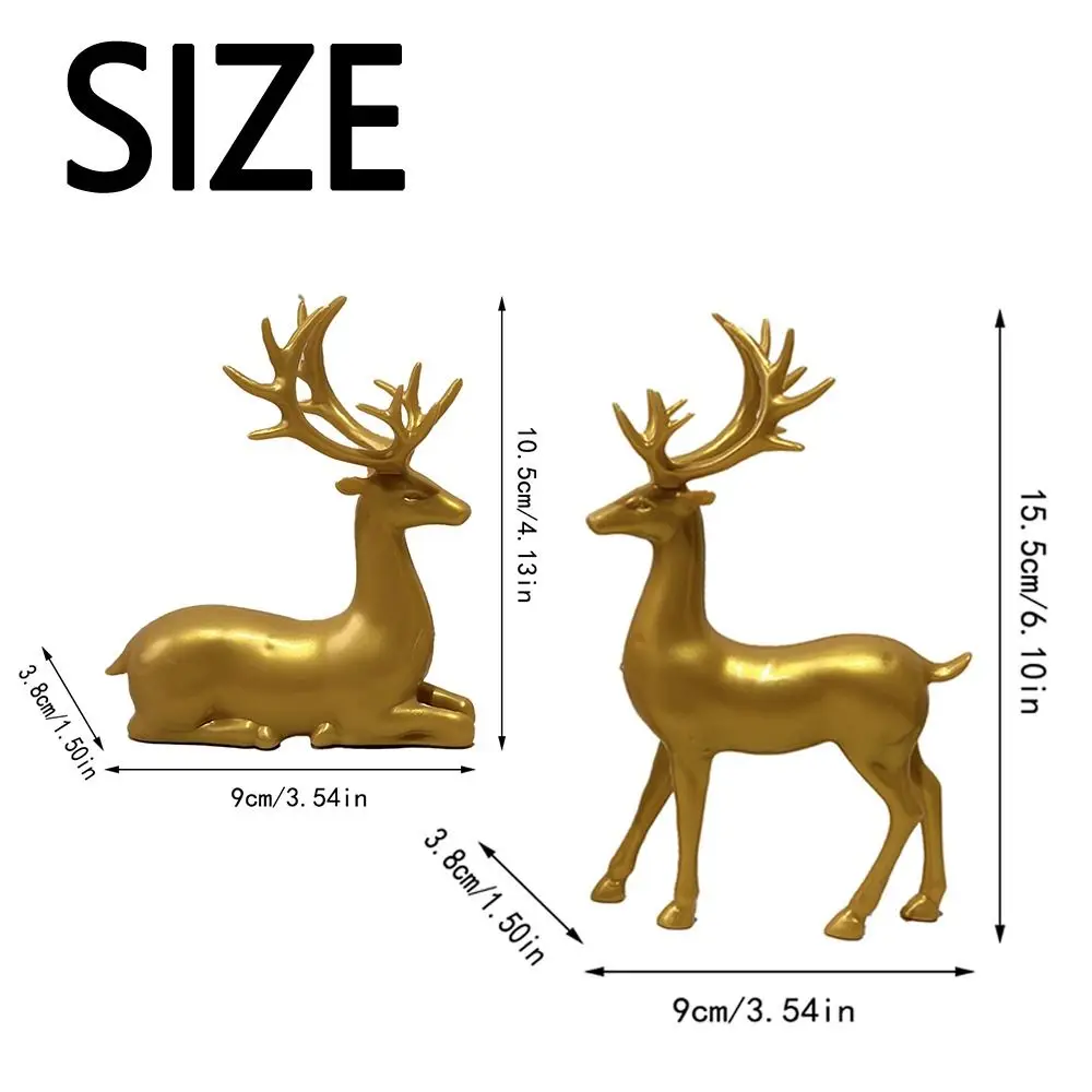 Creative Deer Desktop Ornament Modern Sitting/Standing Position Reindeer Sculpture Exquisite Cute Elk Home Decor TV Cabinet