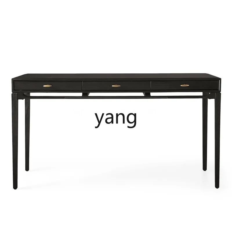 

LMM Vintage Solid Wood Desk Simple Modern Black Home Use