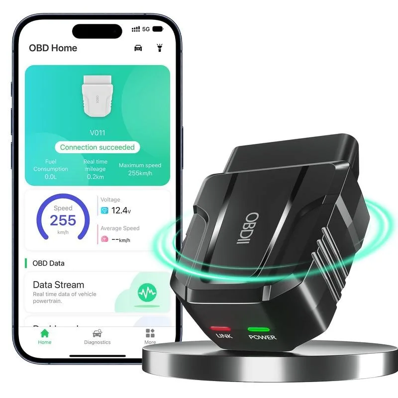 OBD2 Scanner, Automotive Bluetooth Scanner, All System Diagnostic Tool for iOS & Android, Vehicle Health Check, 6 Maintenance Se