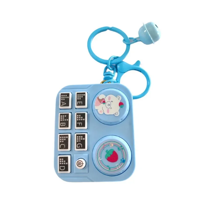 1 قطعة معالج DJ صغير آلة موسيقية كيرينغ خلاط الأقراص الدوارة لعبة عتيقة المفاتيح تعمل ألعاب آلة سلسلة مفاتيح #5