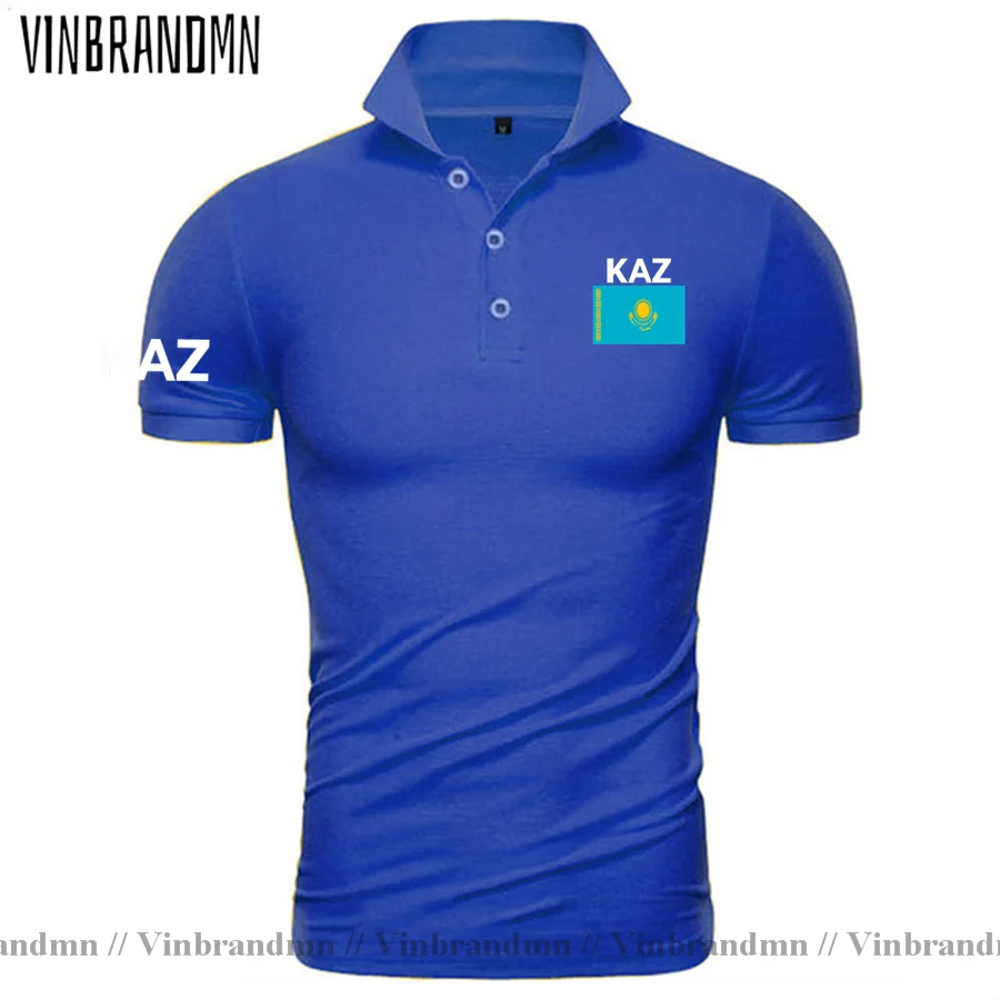 Kazakhstan Polo shirts Men Fashion Brand Design Country Flag Shirt 100% Cotton Nation Team Casual Clothing Kazakh KZ Kazakhstani